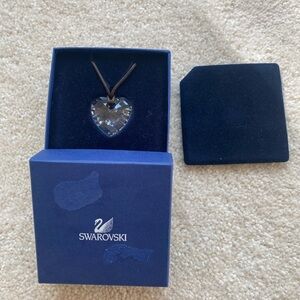 Swarovski Clear Crystal Heart Pendant with Cord Necklace